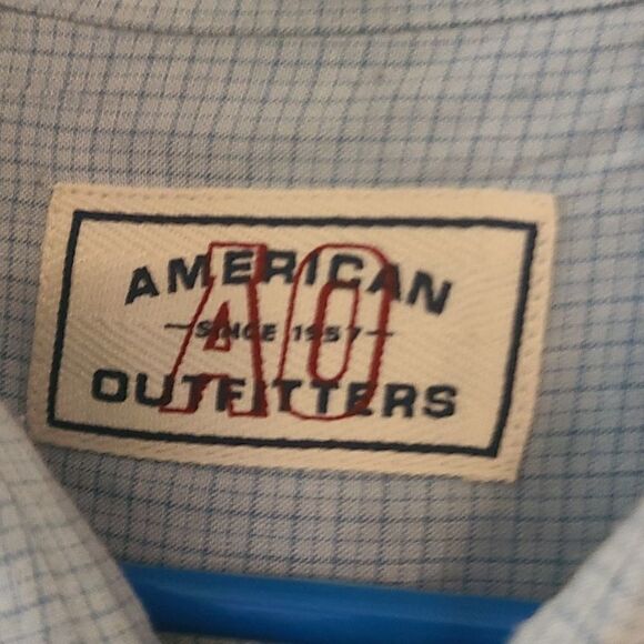American Outfitters Men's XXL Blue Short Sleeved Button Down The Front Shirt - Picture 5 of 6